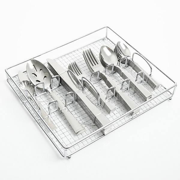 Gibson Home Prato 65 Piece Flatware Set with Wire Caddy Gibson Home