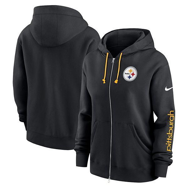 Women's Nike Black Pittsburgh Steelers Plus Size Phoenix Full-Zip Hoodie Nike