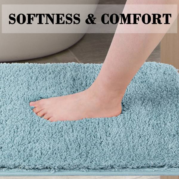 Plush Shaggy Non-slip Bath Mat Thick Bathroom Rug Show Door Mat Carpet, 20" X 31" PiccoCasa