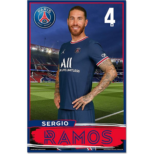 WinCraft Sergio Ramos Paris Saint-Germain 11" x 17" Player Wood Sign Unbranded