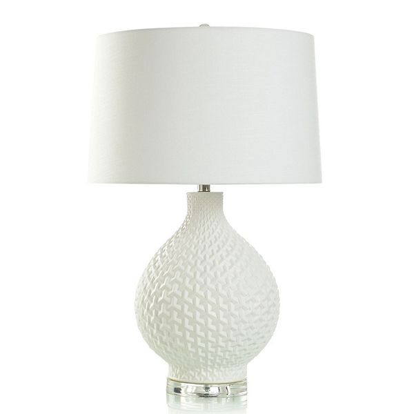 Matte Snow Table Lamp with White Lamp Shade Unbranded