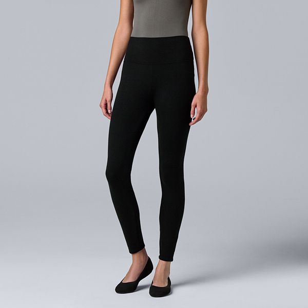 Simply Vera Vera Wang High Rise Women's Live In Fleece Lined Leggings Simply Vera Vera Wang