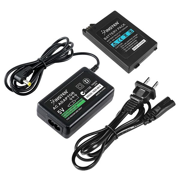 Battery Pack + Home Wall Travel Charger Ac Adapter For Sony Psp 2000 3000 Slim Insten