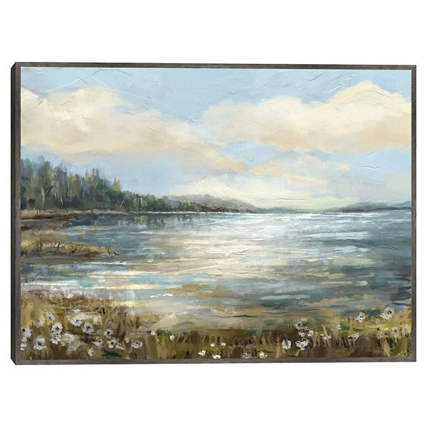 Картина 'Lake Bliss' в стальной раме, 31x41 дюйм, холст, горизонтальное размещение Masterpiece