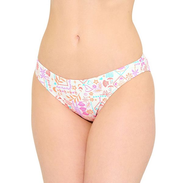 Juniors' Ninety-Nine° High Leg V-Waist Cheeky Swim Bottoms Ninety-Nine Degrees