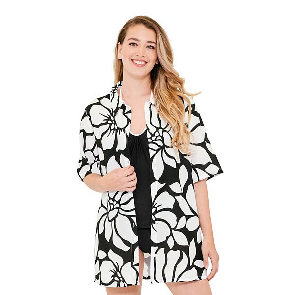 Women's Freshwater Beach Shirt Swim Cover Up Freshwater