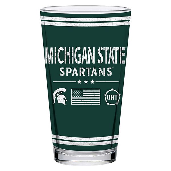 Пивной стакан 470 мл с графикой Michigan State Spartans, двойной дизайн, 100% стекло Unbranded