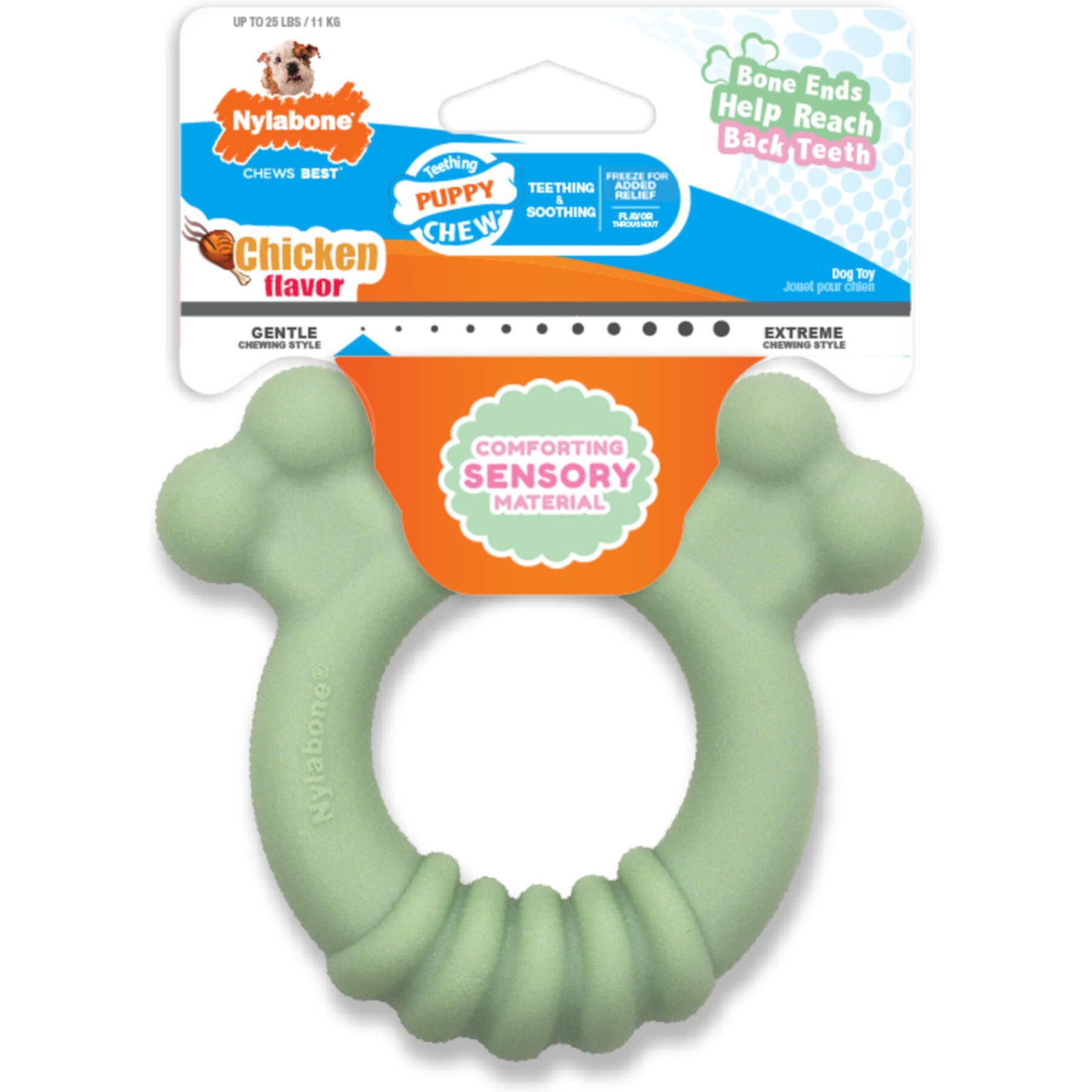 Nylabone Teething Ring Puppy Chew Toy, Green Nylabone