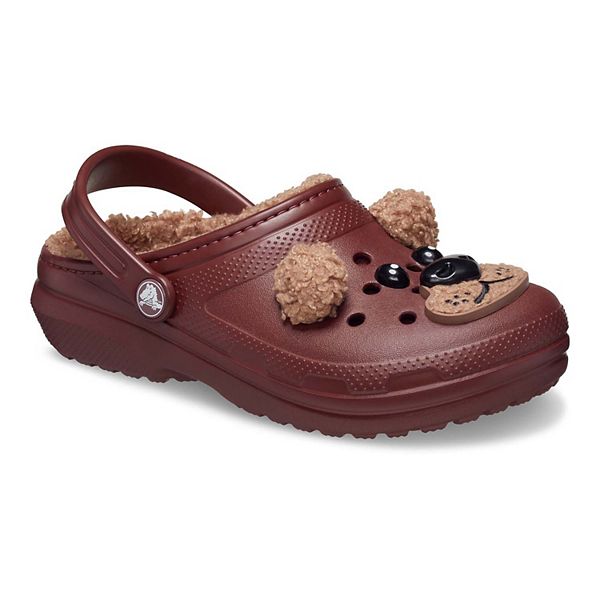 Детские клоги Crocs Classic Lined 'Я медведь' с пушистыми ушками и мягкой подкладкой Crocs