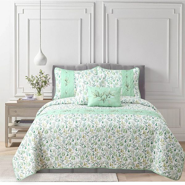 Harper Lane® Watercolor Leaves Quilt Set with Shams Harper Lane