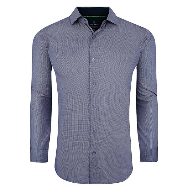 Tom Baine Slim Fit Performance Long Sleeve Mini Plaid Button Down Tom Baine