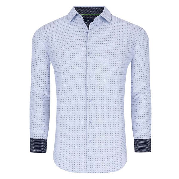 Tom Baine Slim Fit Performance Long Sleeve Geometric Button Down Tom Baine