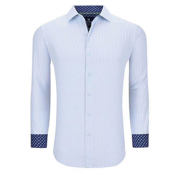 Tom Baine Slim Fit Performance Long Sleeve Geometric Button Down Tom Baine