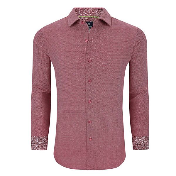 Tom Baine Slim Fit Performance Long Sleeve Geometric Button Down Tom Baine