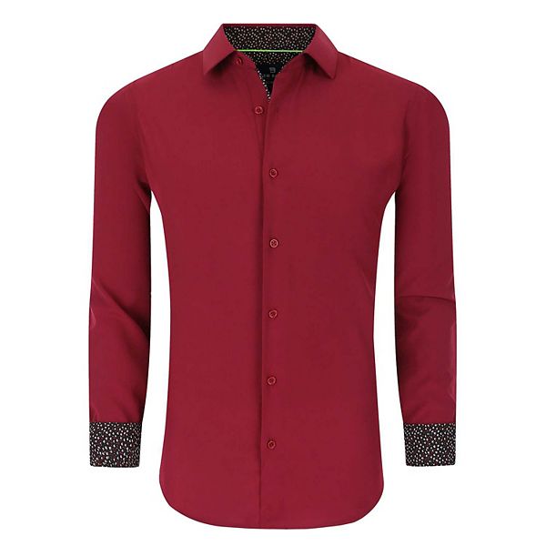 Tom Baine Slim Fit Performance Long Sleeve Solid Button Down Tom Baine