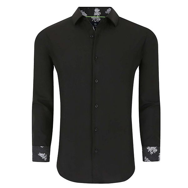 Tom Baine Slim Fit Performance Long Sleeve Geometric Button Down Tom Baine