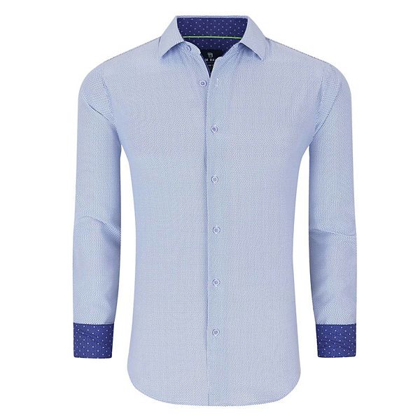 Tom Baine Slim Fit Performance Long Sleeve Geometric Button Down Tom Baine