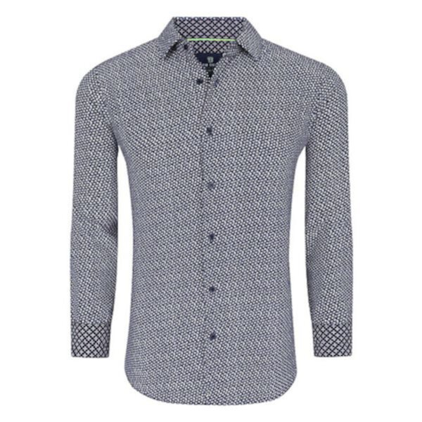 Tom Baine Slim Fit Performance Long Sleeve Geometric Button Down Tom Baine