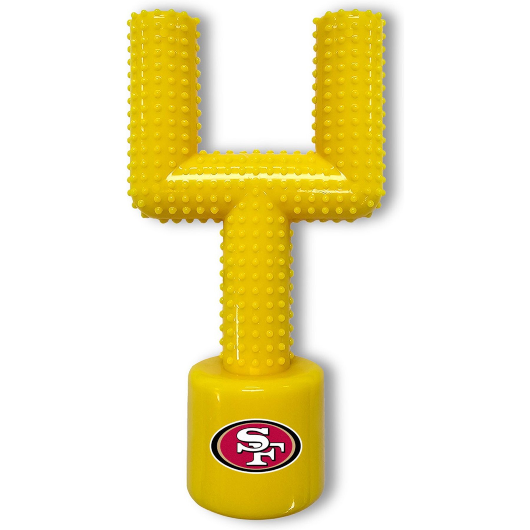 Pets First San Francisco 49ers Hard Nylon Goal Post Dog Chew Toy, Yellow Pets First