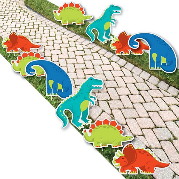 Big Dot of Happiness Roar Dinosaur Lawn Outdoor Baby Shower Birthday Party Yard Decor 10 Pc Big Dot of Happiness