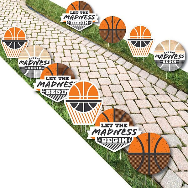 Big Dot of Happiness Basketball - Let The Madness Begin - Lawn Outdoor Party Yard Decor 10 Pc Big Dot of Happiness