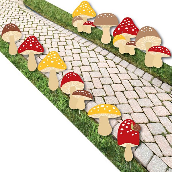 Big Dot of Happiness Wild Mushrooms Outdoor Red Toadstool Decor Party Yard Decorations 10 Pc Big Dot of Happiness