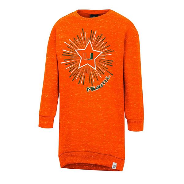 Girls Toddler Colosseum Orange Miami Hurricanes Cindy Lou Sweatshirt Dress Colosseum