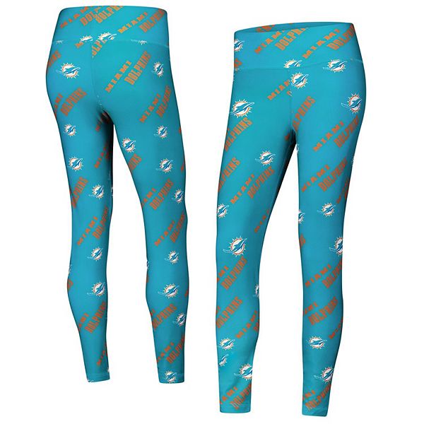 Women's Concepts Sport Aqua Miami Dolphins Breakthrough Allover Print Knit Leggings Unbranded