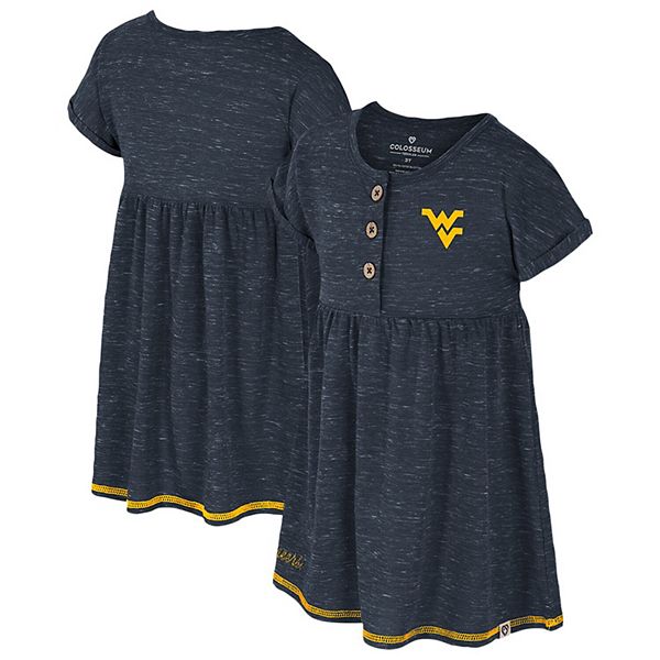 Girls Toddler Colosseum  Navy West Virginia Mountaineers Fleet Dress Colosseum