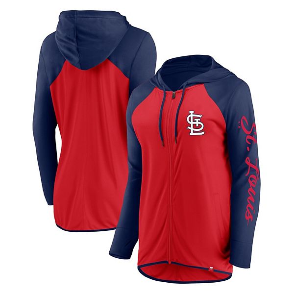 Women's Fanatics Red/Navy St. Louis Cardinals Script Sleeve Full-Zip Hoodie Fanatics Brands - White Label