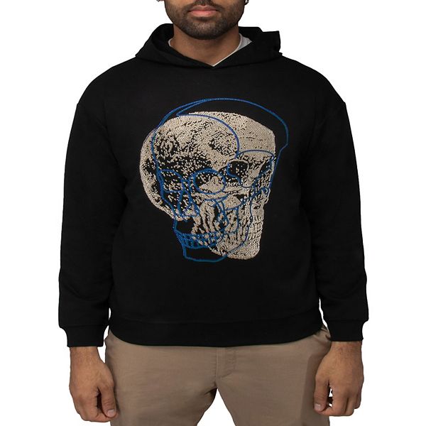 Men's Rinestone Embellished Skull Pullover Hoodie Spring & Mercer