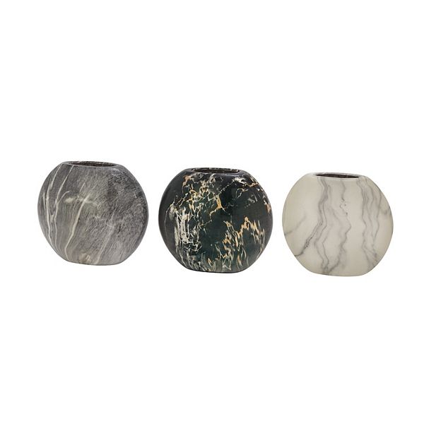 Stella & Eve Marble Finish Vase Table Decor 3-piece Set Stella & Eve