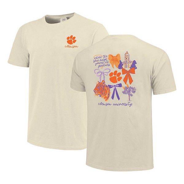 Unisex Image One Natural Clemson Tigers Comfort Colors Coquette T-Shirt Image One