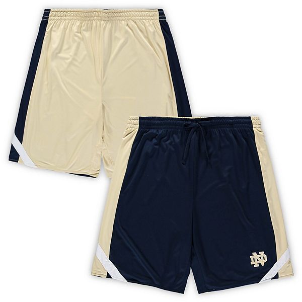 Men's Colosseum Navy/Gold Notre Dame Fighting Irish Big & Tall Team Reversible Shorts Colosseum