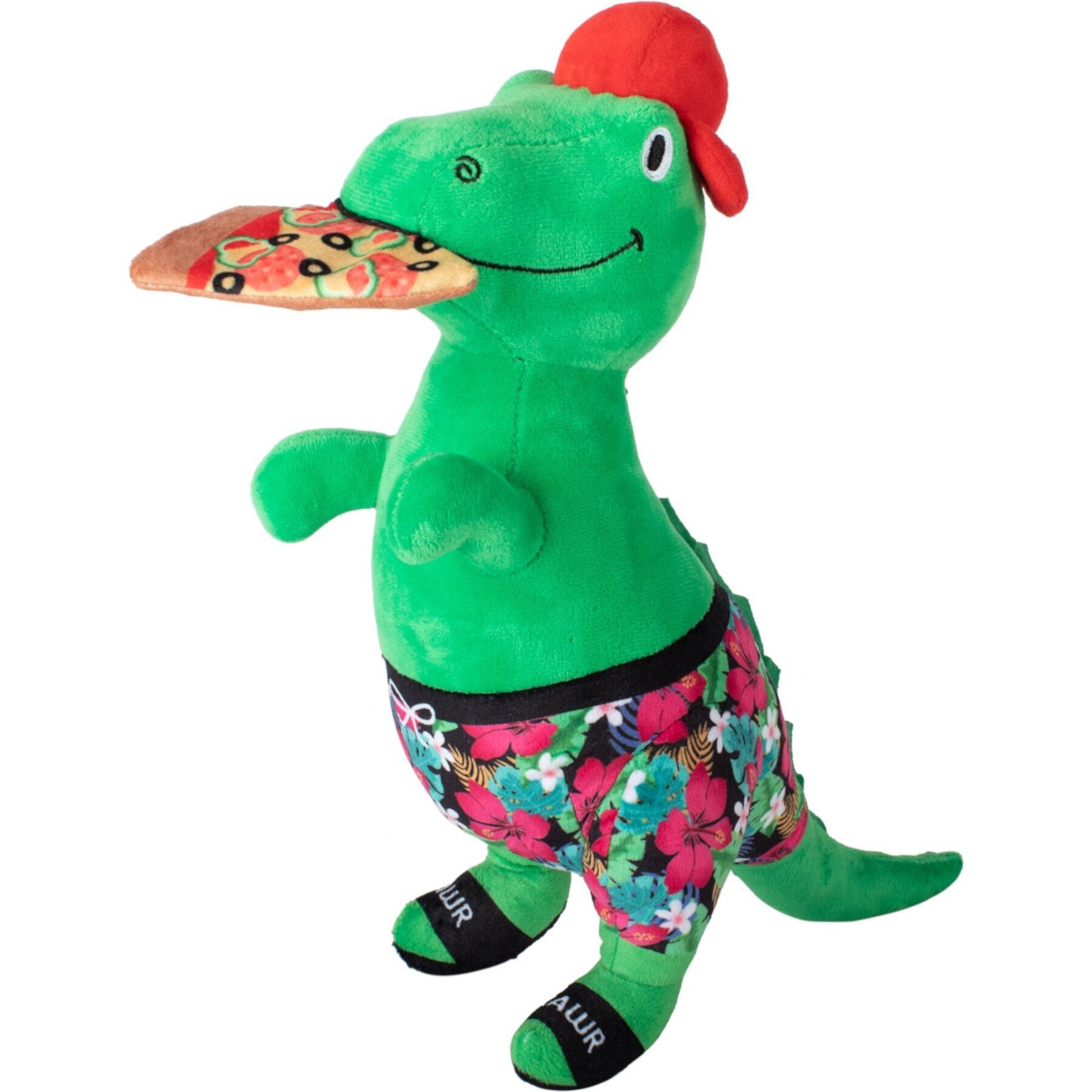 PETSHOP BY FRINGE STUDIO Pizzasaurus Rex Squeaky Plush Dog Toy PETSHOP BY FRINGE STUDIO