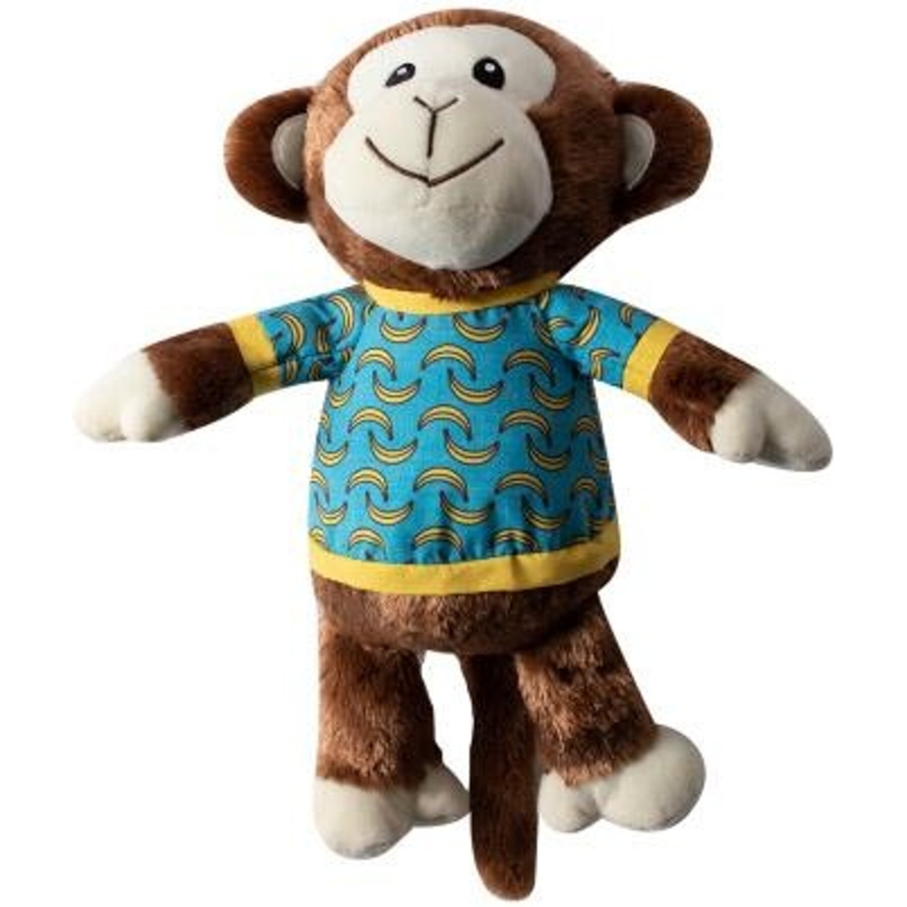 PETSHOP BY FRINGE STUDIO Bananas The Monkey Squeaky Plush Dog Toy PETSHOP BY FRINGE STUDIO