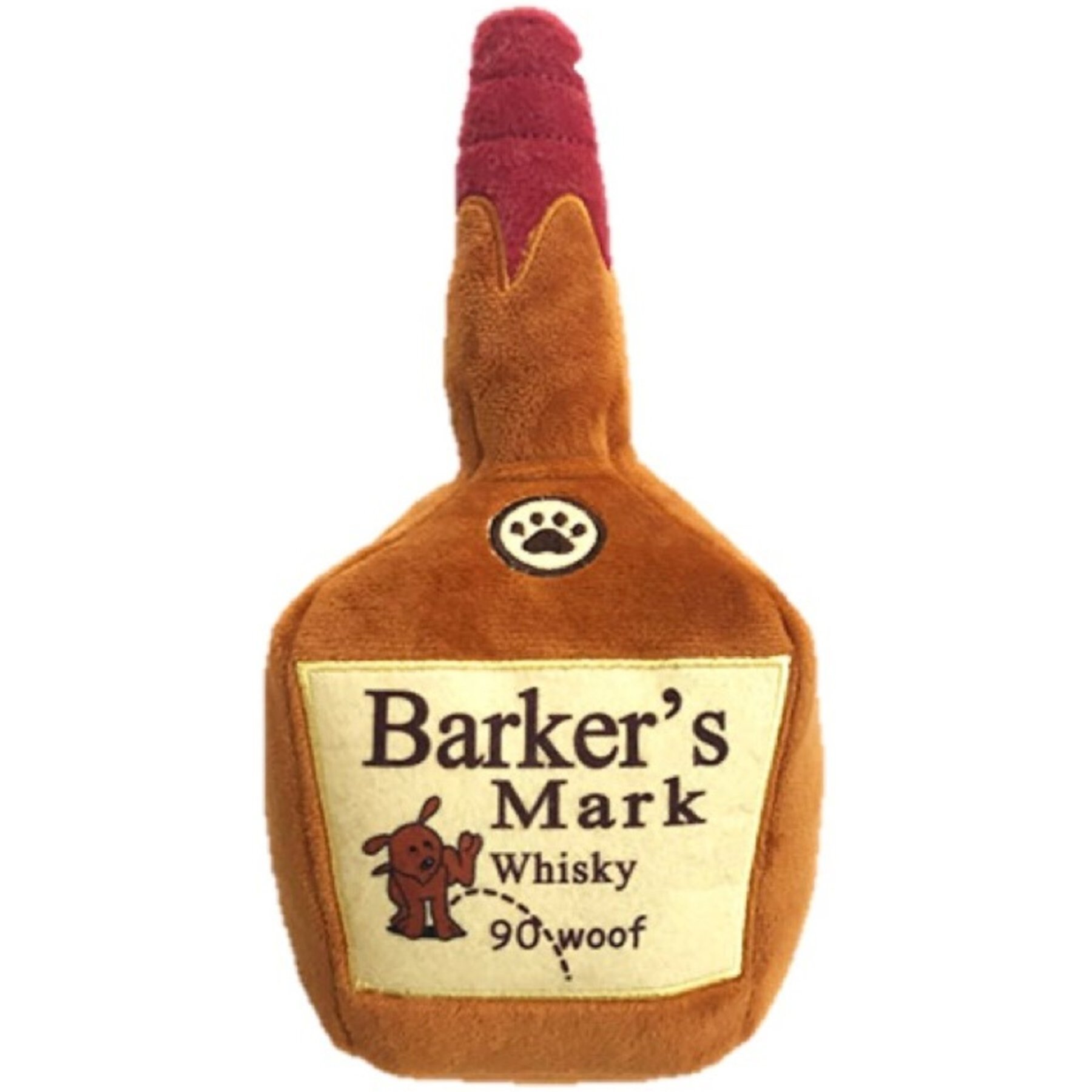 Huxley & Kent Dog Power Plush Barker's Mark Dog Toy, Brown Huxley & Kent