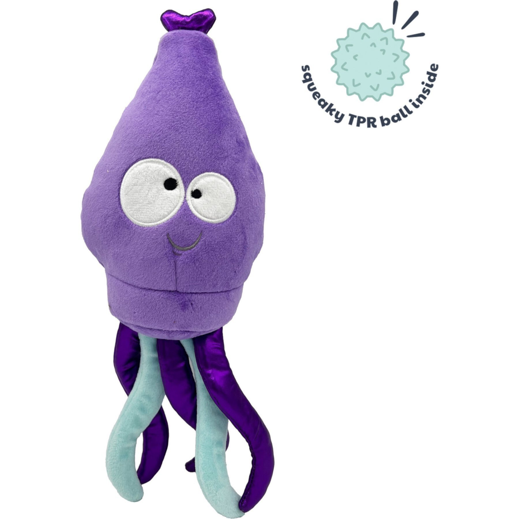 Huxley & Kent Dog Slappies Squiggly Squid Dog Toy, Purple Huxley & Kent