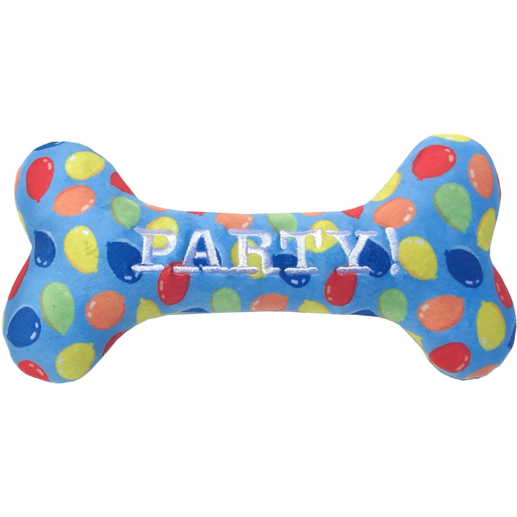 Huxley & Kent Dog Power Plush Party Time Bone Blue Dog Toy, Blue Huxley & Kent