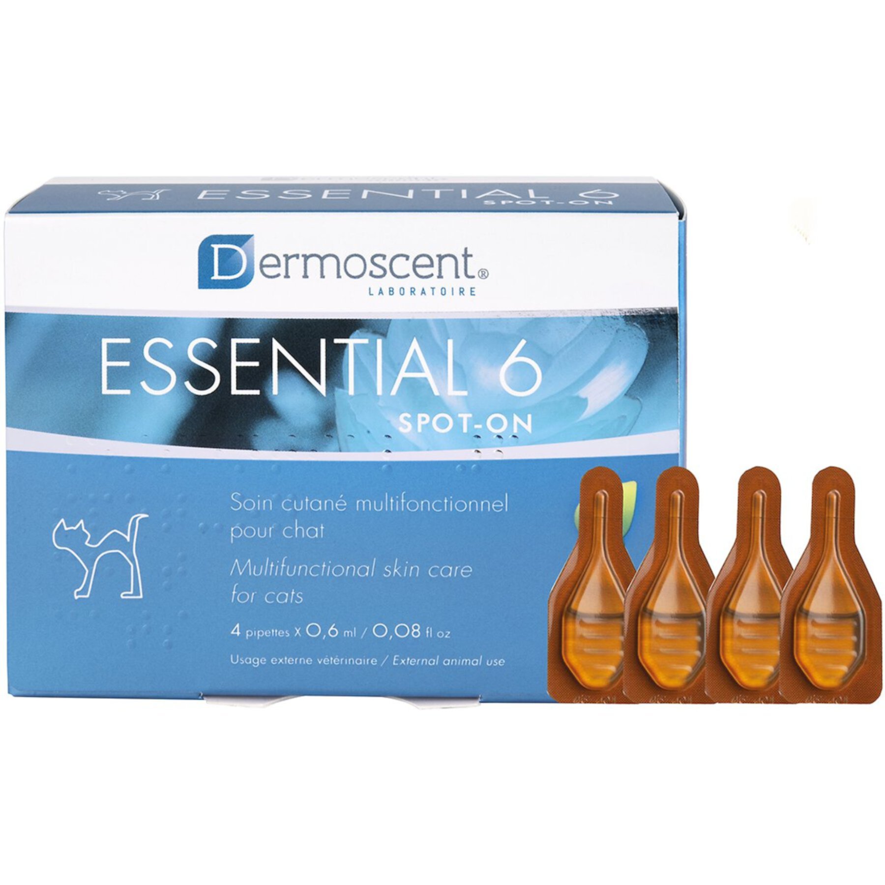 Dermoscent Essential 6 Spot-On Cat Skin Care Treatment, 4 count Dermoscent