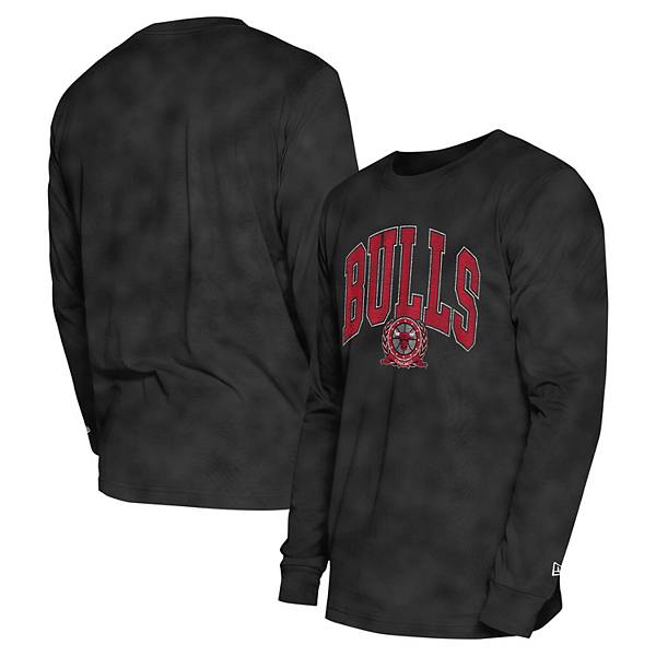 Unisex New Era  Black Chicago Bulls Oversized Essentials Enzyme Wash Long Sleeve T-Shirt New Era