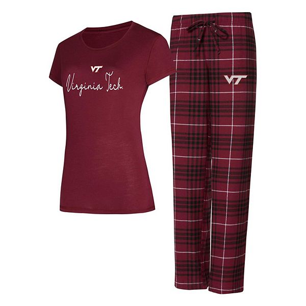 Women's Concepts Sport  Maroon Virginia Tech Hokies Vector T-Shirt & Flannel Pants Sleep Set Unbranded