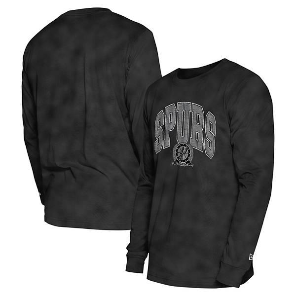 Унисекс черная футболка с длинным рукавом New Era San Antonio Spurs Oversized Essentials из 100% хлопка New Era