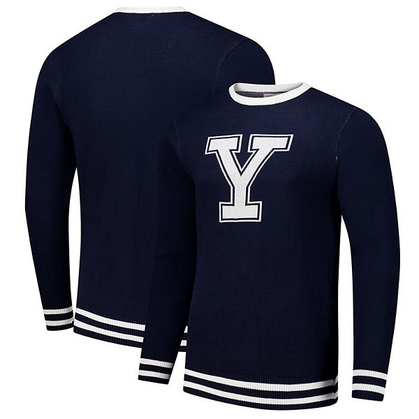 Unisex Uscape Apparel Navy Yale Bulldogs Renew Knit Vintage Pullover Sweater Uscape Apparel