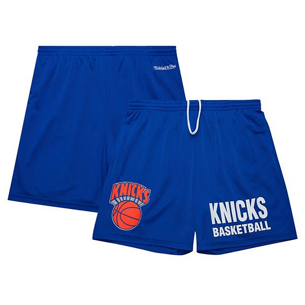 Men's Mitchell & Ness Blue New York Knicks Hardwood Classics Gameday Mesh Shorts Mitchell & Ness