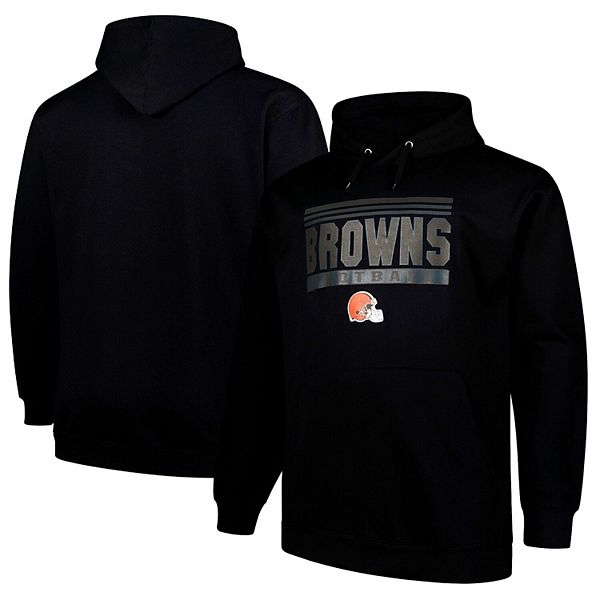 Черное худи Fanatics с капюшоном для мужчин Cleveland Browns Big & Tall Pop, 60% хлопок, 40% полиэстер Fanatics Brands - White Label