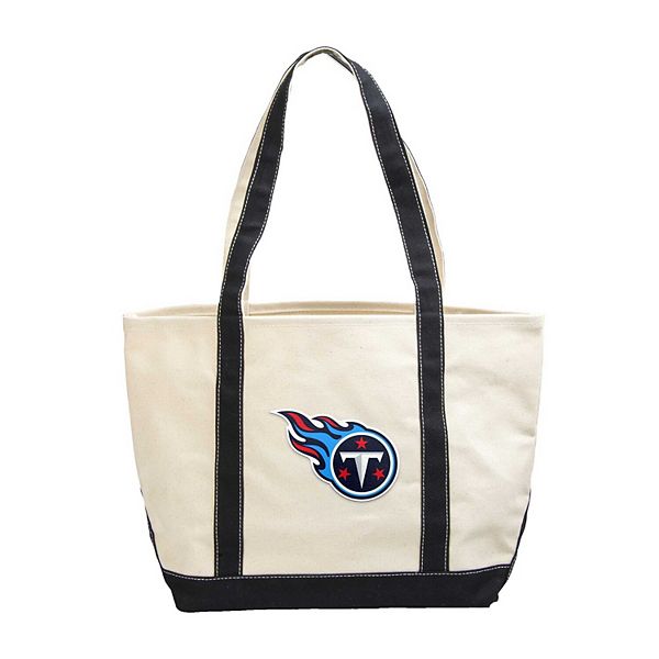 Прочная холщовая сумка-тоут Tennessee Titans с вышивкой и удобными ручками Logo Brand