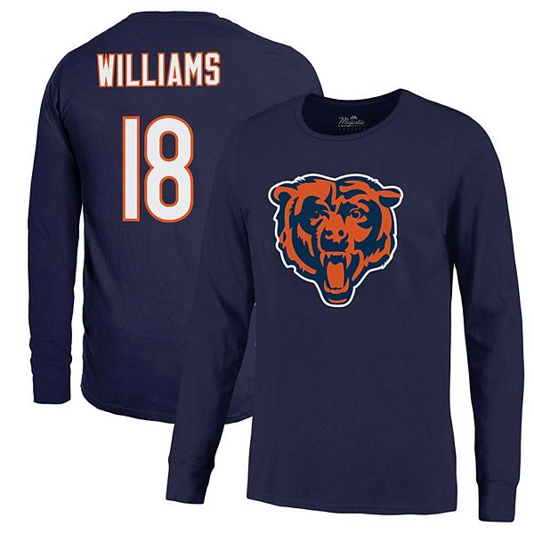 Мужская футболка с длинным рукавом Majestic Threads с графикой Chicago Bears Caleb Williams, 100% хлопок Majestic Threads