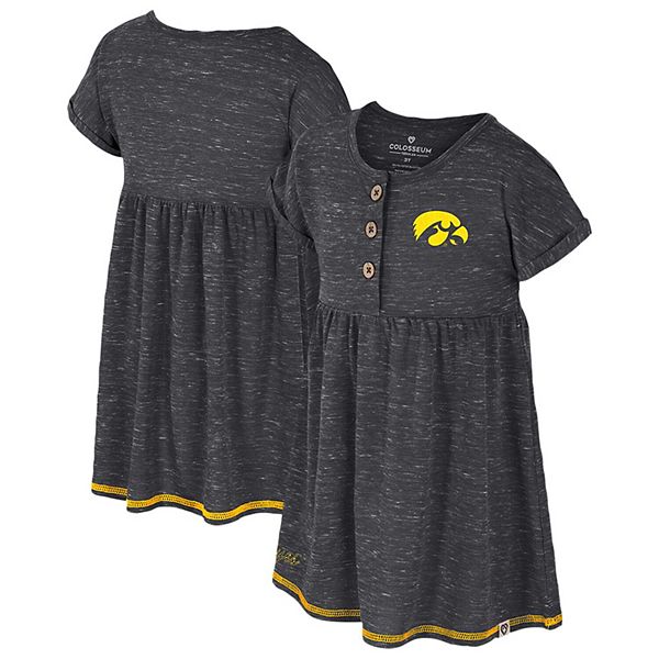 Girls Toddler Colosseum  Black Iowa Hawkeyes Fleet Dress Colosseum