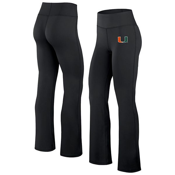 Women's Fanatics Black Miami Hurricanes Training Camp Maxed Out Flare Leggings Fanatics Brands - White Label